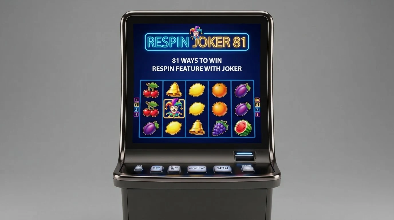 Výherní automaty v českém online casinu — displej s válci slotu Respin Joker 81 od SYNOT Games, na které čeští operátoři nejčastěji vážou free spiny