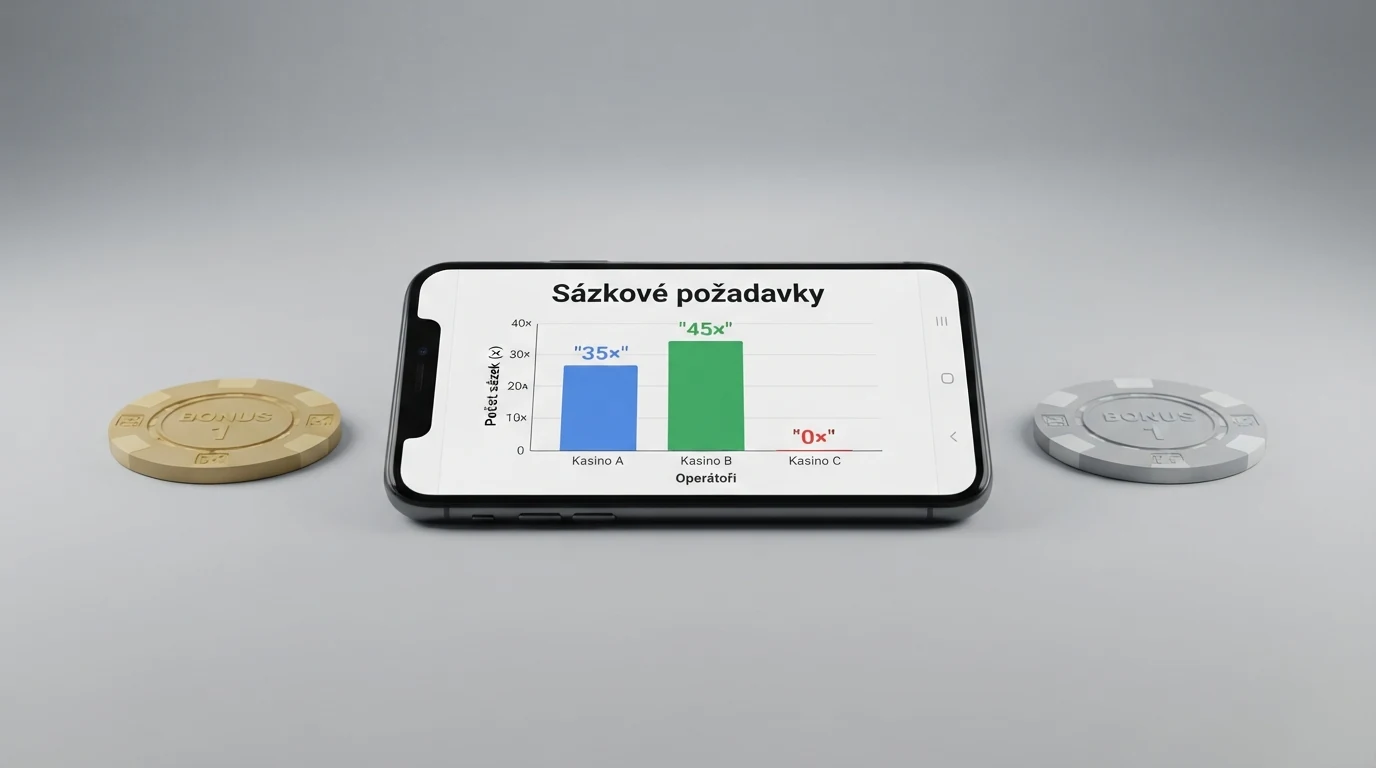 Bonusové nabídky krypto kasin s procenty a sázkovými požadavky vedle sebe