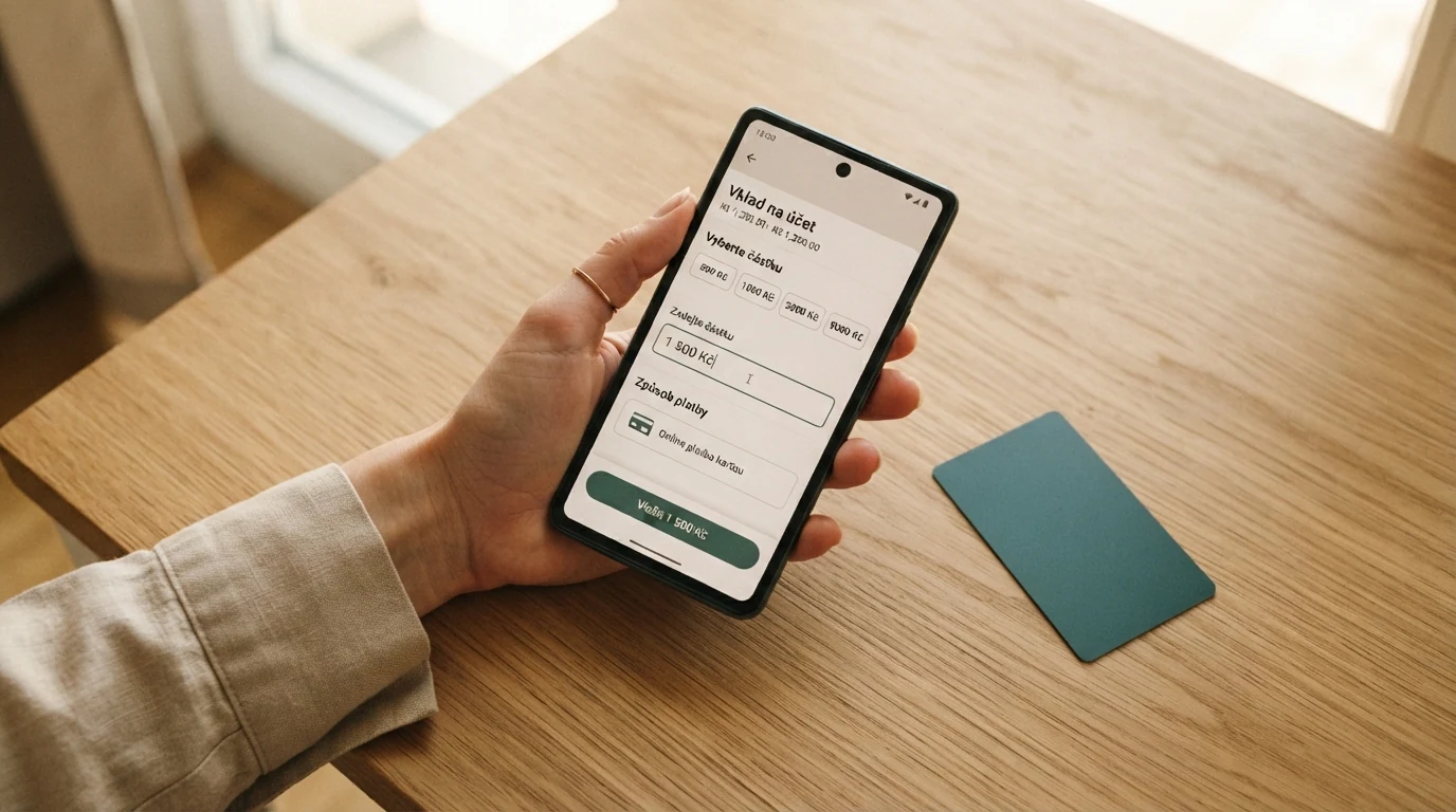 Vkladový formulář online casina s vybranou platební metodou Visa, polem pro částku a bezpečnostními ikonami