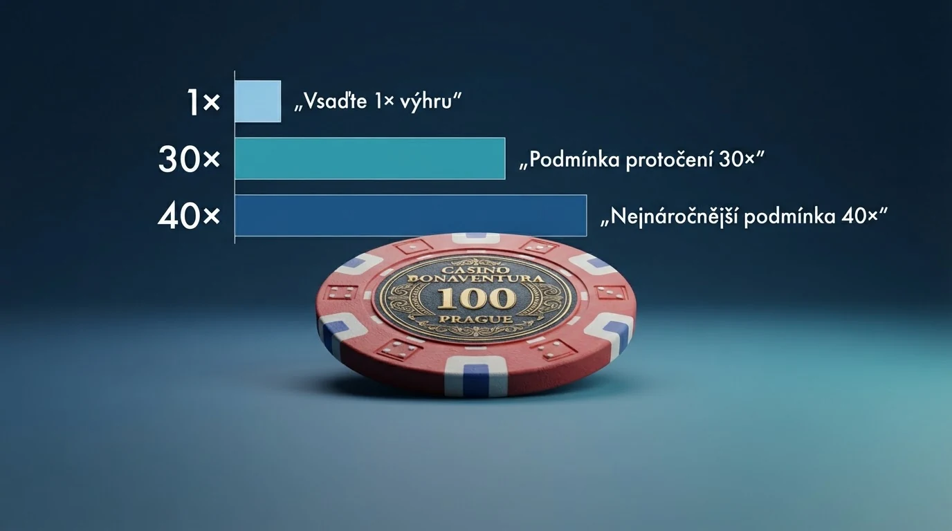 Schéma znázorňující postup výpočtu podmínek protočení u bonusu bez vkladu