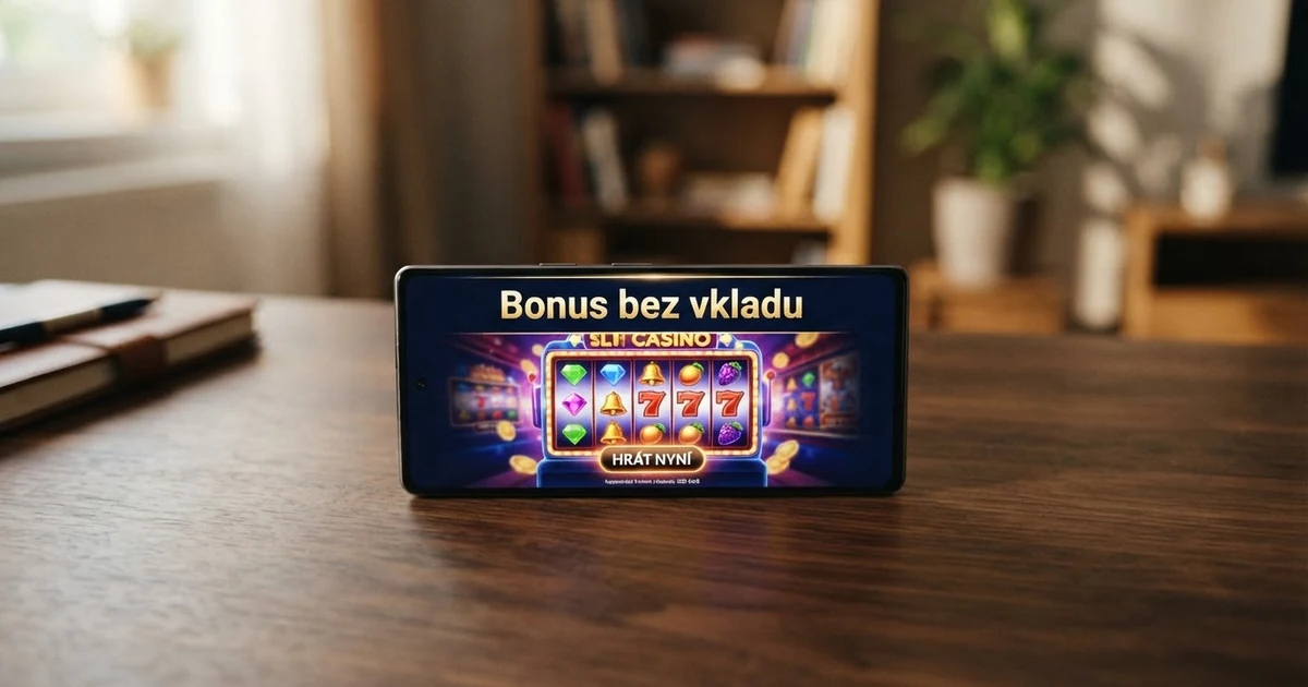 Rozhraní online kasina s nabídkou bonusu za registraci bez vkladu